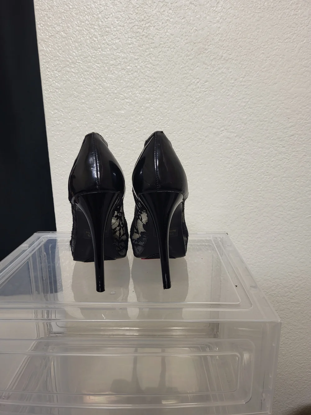 Jessica Simpson Black Peep-Toe Platform Slingback Heels
